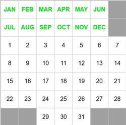 7x7p9 Calendar Puzzle Solver